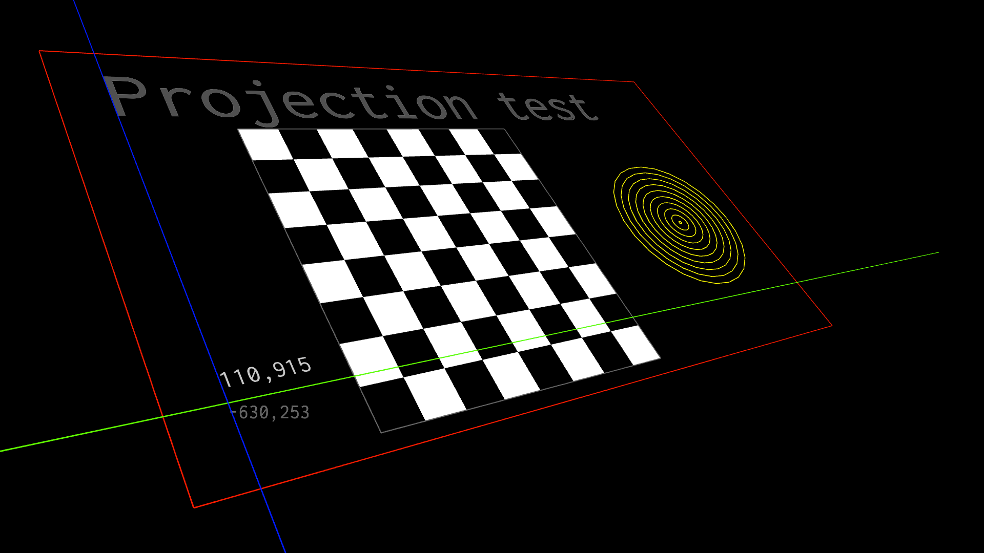 Chessboard skewed by the perspective transform